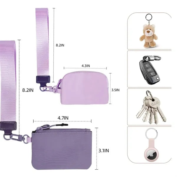 Dual Pouch Wristlet Keychain Wallets