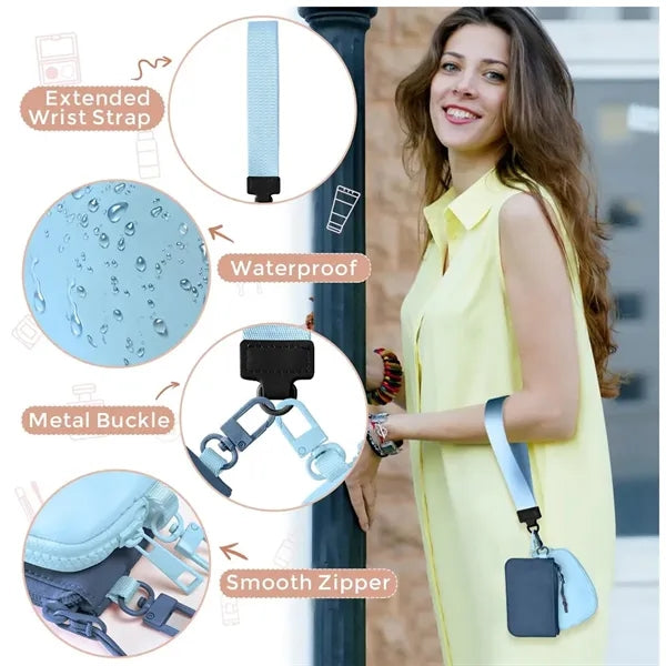 Dual Pouch Wristlet Keychain Wallets