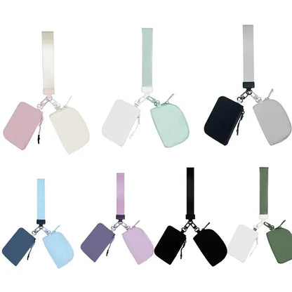 Dual Pouch Wristlet Keychain Wallets