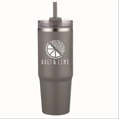 30 oz Double Wall Tumbler with Handle and Straw