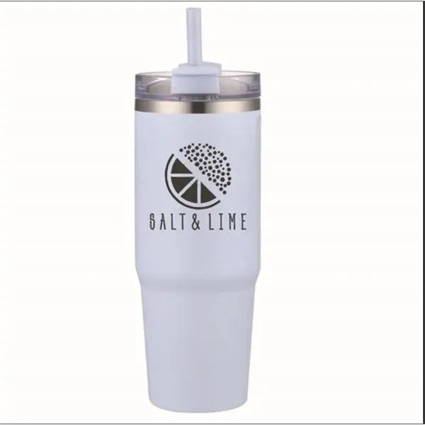 30 oz Double Wall Tumbler with Handle and Straw