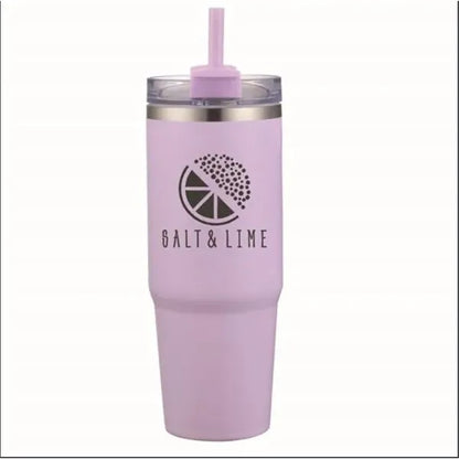 30 oz Double Wall Tumbler with Handle and Straw