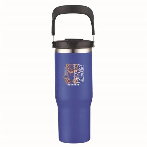30 oz. Double Wall Tumbler with Flip Straw and Ergonomic Han