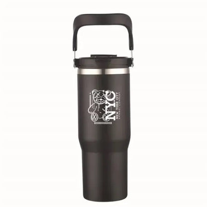 30 oz. Double Wall Tumbler with Flip Straw and Ergonomic Han