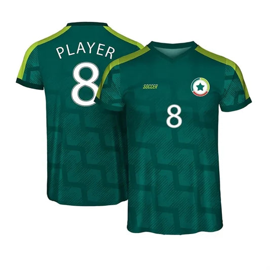 Full Color Dye Personalized Rib Neck Soccer Jersey