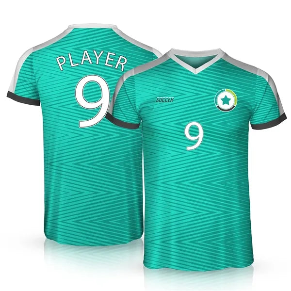 Full Color Dye Personalized Rib Neck Soccer Jersey
