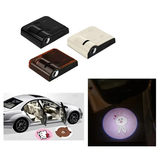 2 pieces Car Projector Door LED Lamp Light
