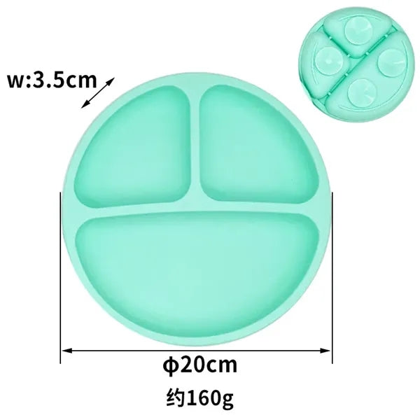 Adsorptively fixed Silicone Kids Children Baby Plate