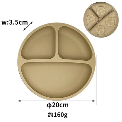 Adsorptively fixed Silicone Kids Children Baby Plate