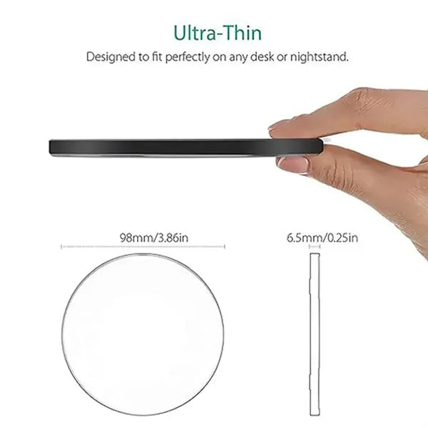 Portable metal round thin fast charging wireless charger