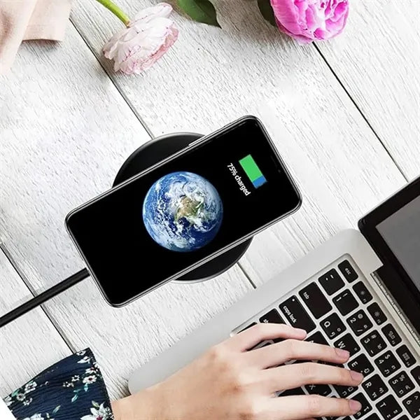 Portable metal round thin fast charging wireless charger