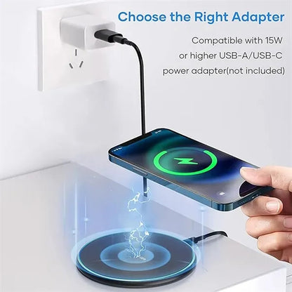 Portable metal round thin fast charging wireless charger