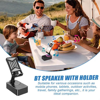 Rotatable wireless bluetooth speaker cell phone stand