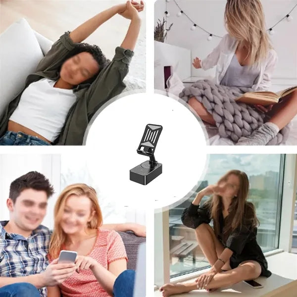 Rotatable wireless bluetooth speaker cell phone stand