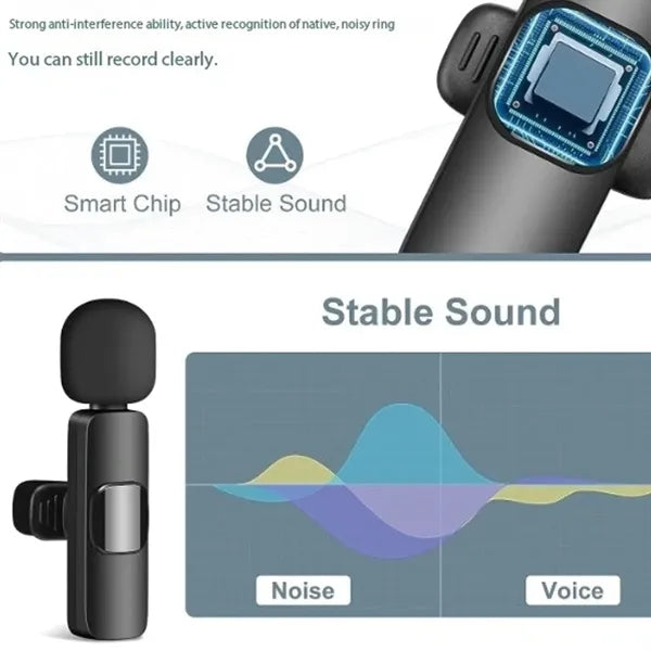 Travel video recording mini mic wireless lavalier microphone