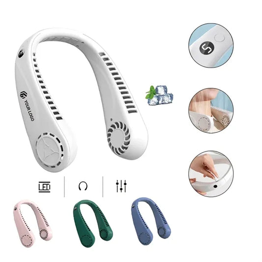 Portable 5 Speeds USB Rechargeable Wearable Neck Fan