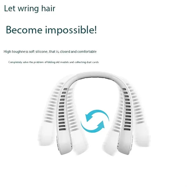 Portable 5 Speeds USB Rechargeable Wearable Neck Fan