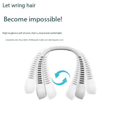 Portable 5 Speeds USB Rechargeable Wearable Neck Fan