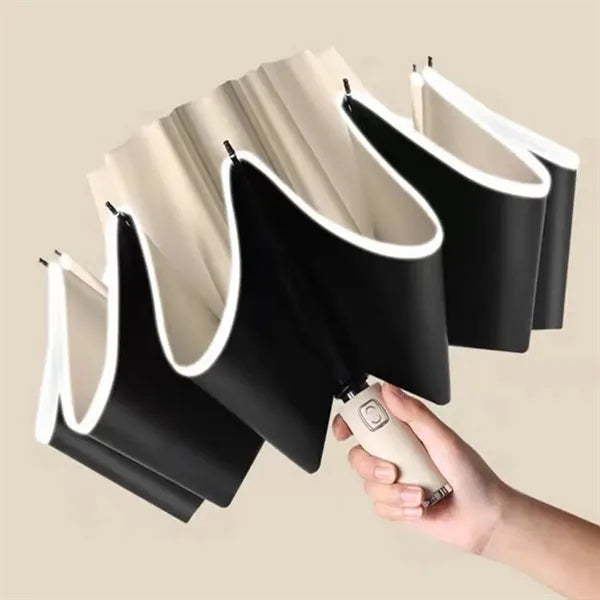 Reverse automatic enlarged windproof three-fold umbrella