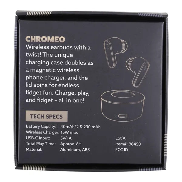 Chromeo Wireless Earbuds And Wireless Charger