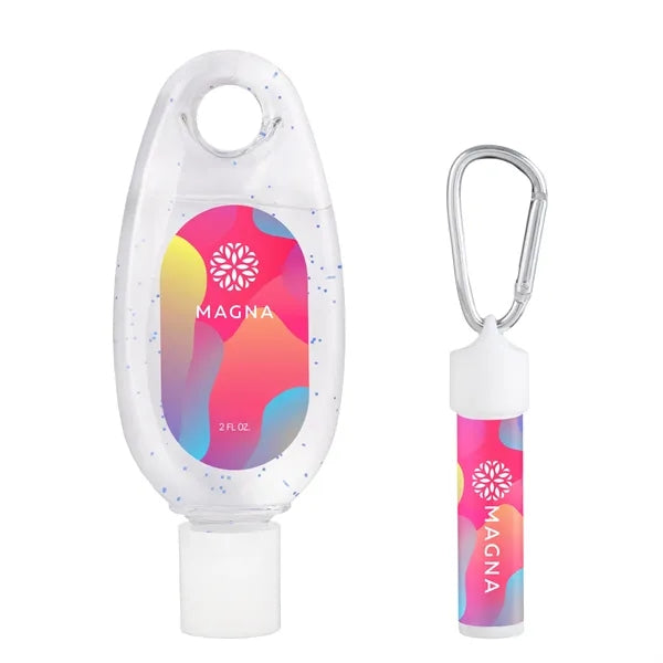 Moisturizing Hand Sanitizer & Lip Moisturizer Carabiner Kit