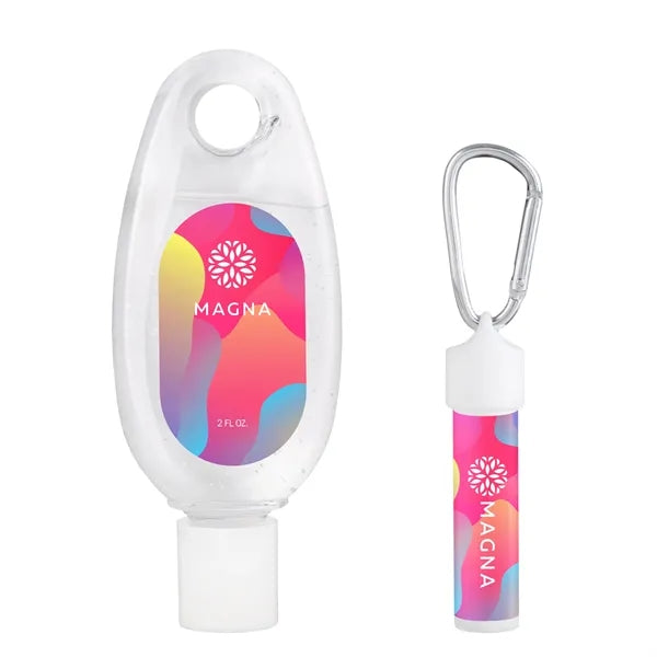 Sanitizer & Lip Moisturizer Carabiner Kit