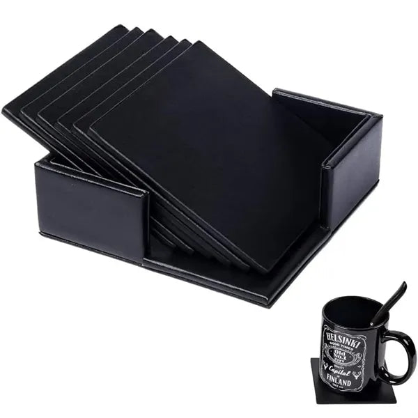 Round Leather Coaster Set