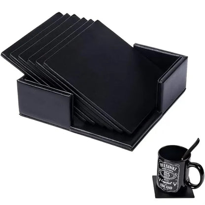 Round Leather Coaster Set