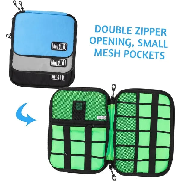 Electronic accessories portable travel cable organizer pouch