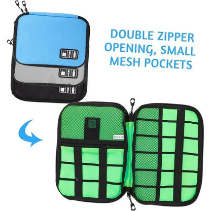 Electronic accessories portable travel cable organizer pouch