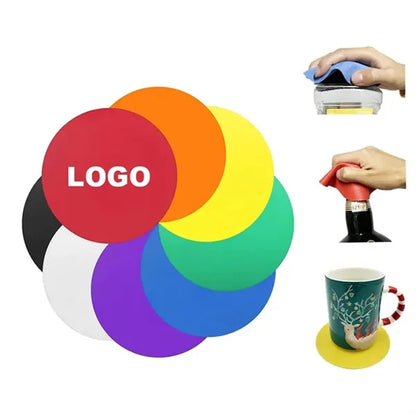 5" Round Silicone Heat Insulation Coaster with Jar Opener
