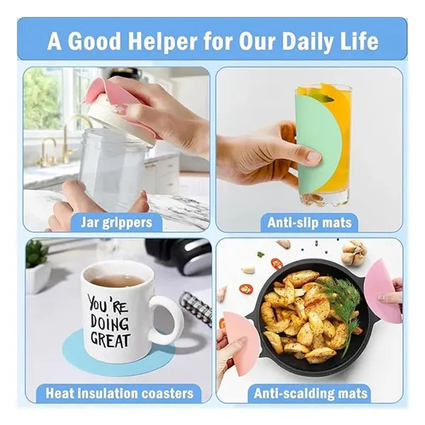5" Round Silicone Heat Insulation Coaster with Jar Opener