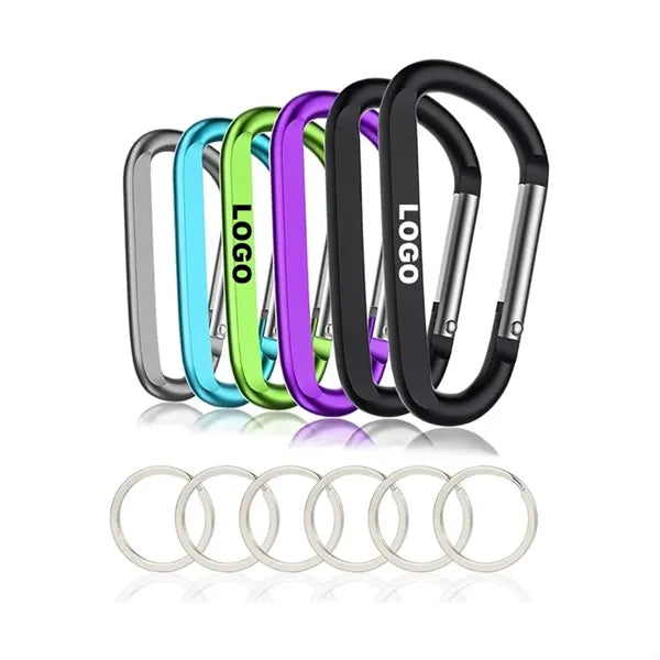 2 1/2" Aluminum Carabiner Clip D Ring Keyrings for Keychain
