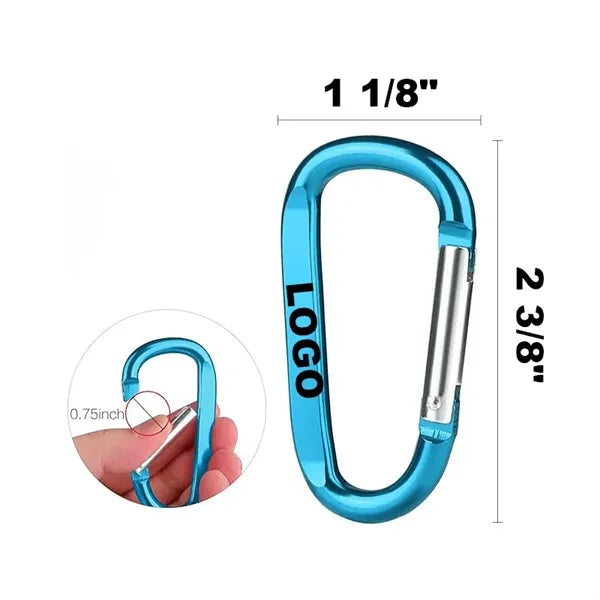 2 1/2" Aluminum Carabiner Clip D Ring Keyrings for Keychain
