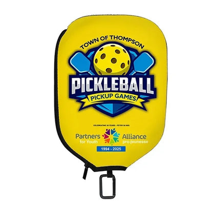 Two Pocket Fence Hanger Pickleball Paddle Cover - Full Color