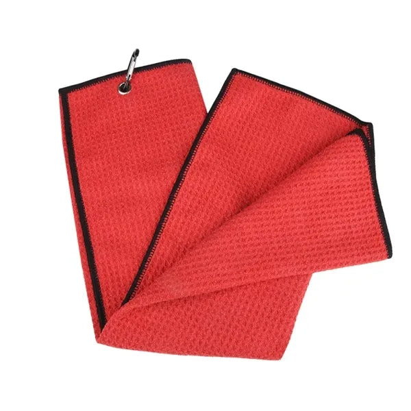 Golf Towel Tri-Fold With Mountaineering Hook