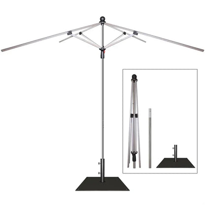 7.5' Heavy Duty Square Umbrella with Valance and Steel Base