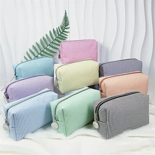 Striped Travel Cosmetic Bag
