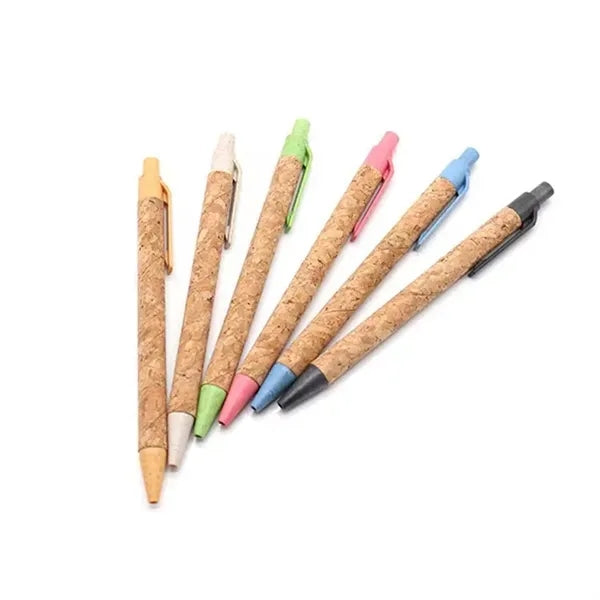 Eco-Friendly Wheat Straw Cork Press Pen