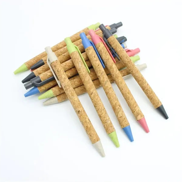 Eco-Friendly Wheat Straw Cork Press Pen