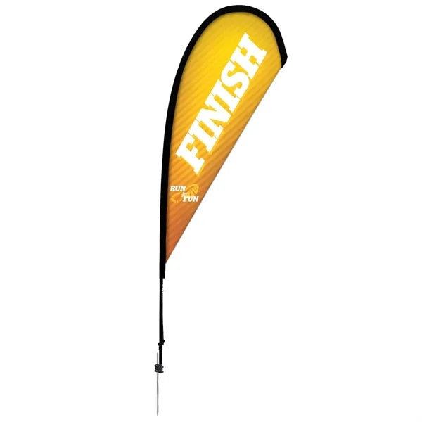 8' Premium Teardrop Sail Sign Flag, 1-Sided, Ground Spike