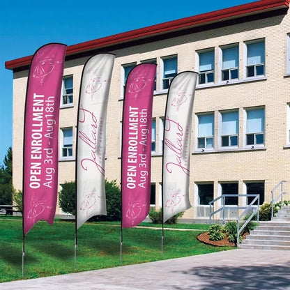17' Premium Razor Sail Sign Flag, 1-Sided, Ground Spike