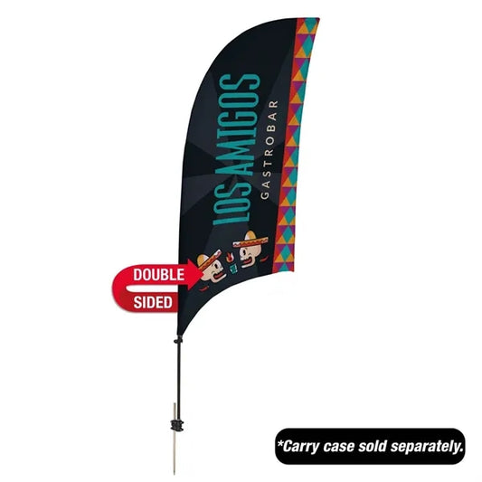 7.5' Value Razor Sail Sign Flag - 2-Sided with Ground Spike