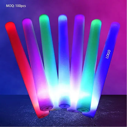 19" Multicolor LED Light Up Foam Glow Stick MOQ100pcs