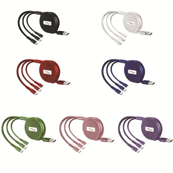 Retractable 3 in 1 Charging Data Cable