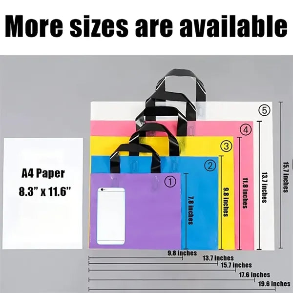 13.7" x 9.8" Plastic Shopping Tote Bag Handbag MOQ 100pcs
