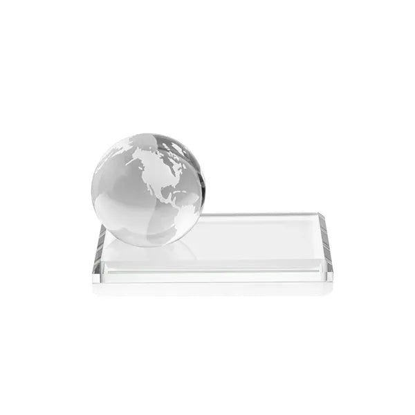 Globe Award on Rectangle Base - Clear