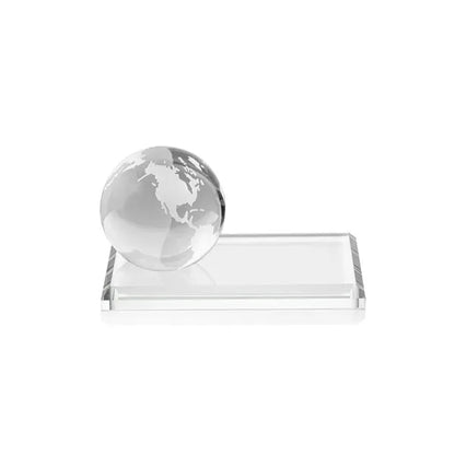 Globe Award on Rectangle Base - Clear