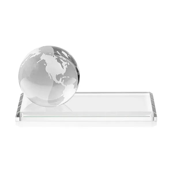 Globe Award on Rectangle Base - Clear