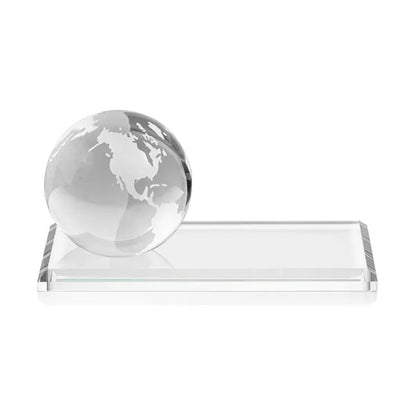 Globe Award on Rectangle Base - Clear
